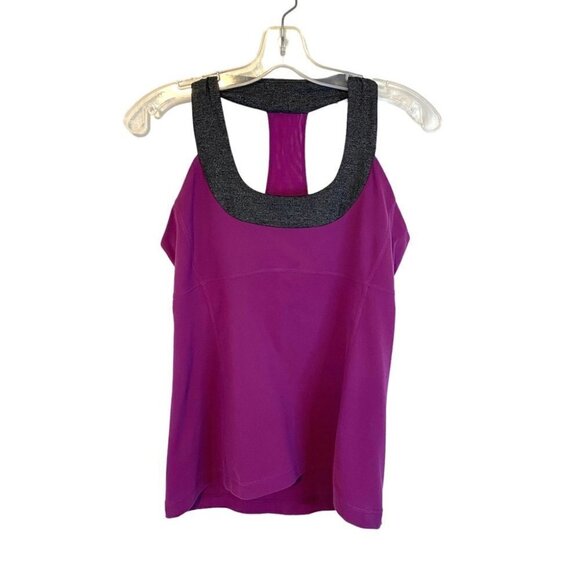 Lululemon Ladies Tank Size  10 Plum with Grey Heather trim - Picture 1 of 9